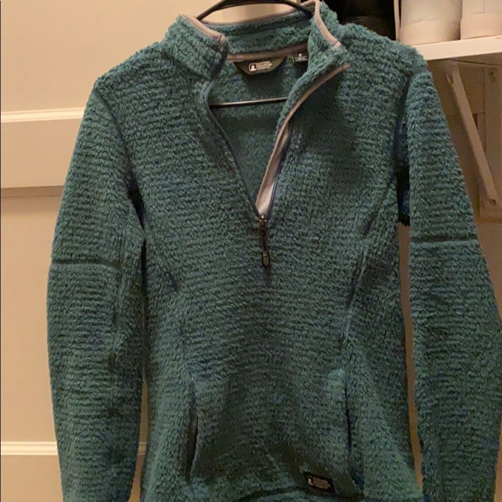 Teal Fuzzy Quarter Zip